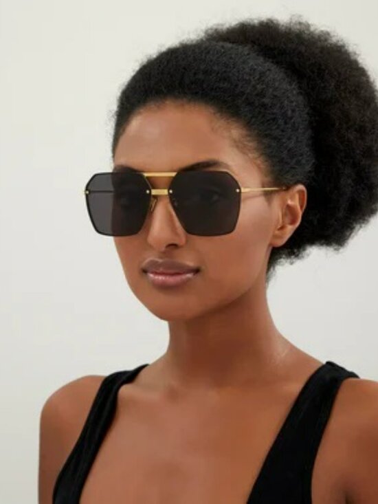 Bottega Veneta Women Sunglasses Gold Grey Pilot BV1045S 001 NEW AUTHENTIC main image 12